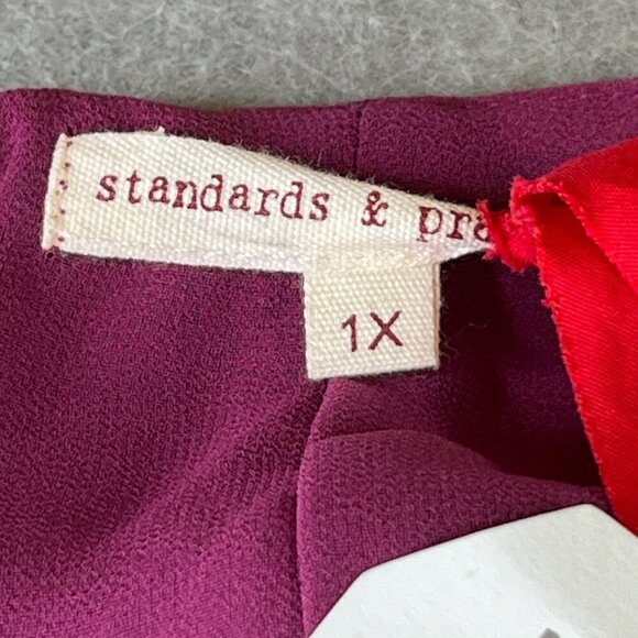 STANDARDS & PRACTICES Candice Georgette Wrap DressSize 1X  In Rose - Picture 10 of 13